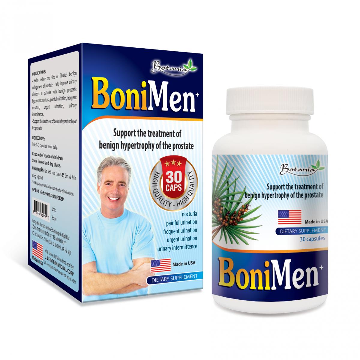 BoniMen - Hỗ trợ ngăn ngừa và hạn chế sự phát triển của u xơ phì đại lành tính tuyến tiền liệt